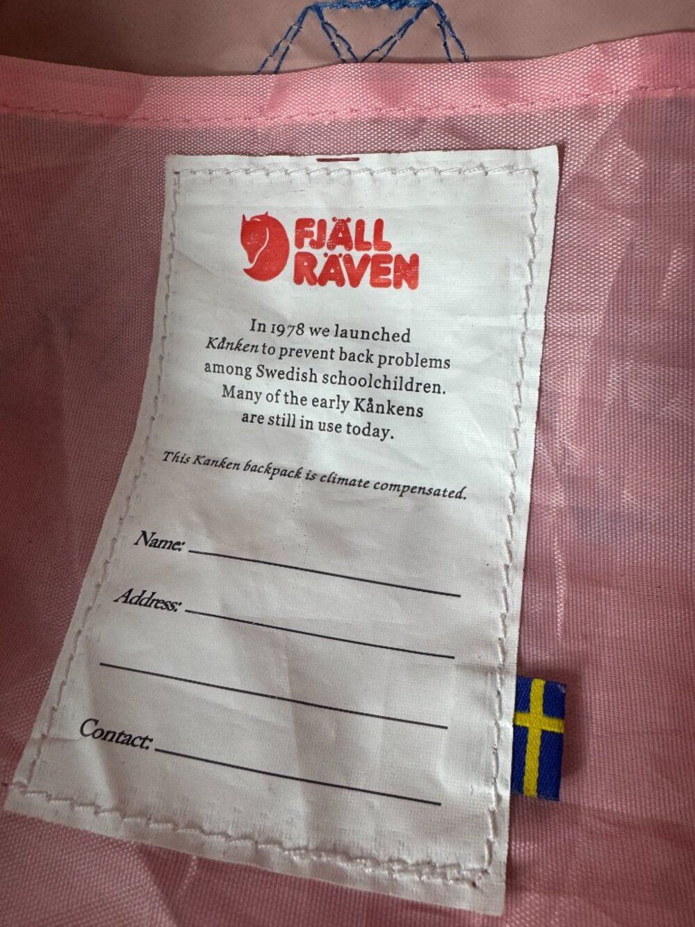 The Fjallraven Kanken Backpack in Pink Air Blue - Picture 10 of 13